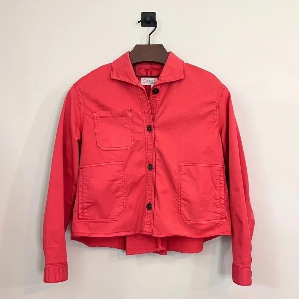 Anthropologie Orange Utility Jacket